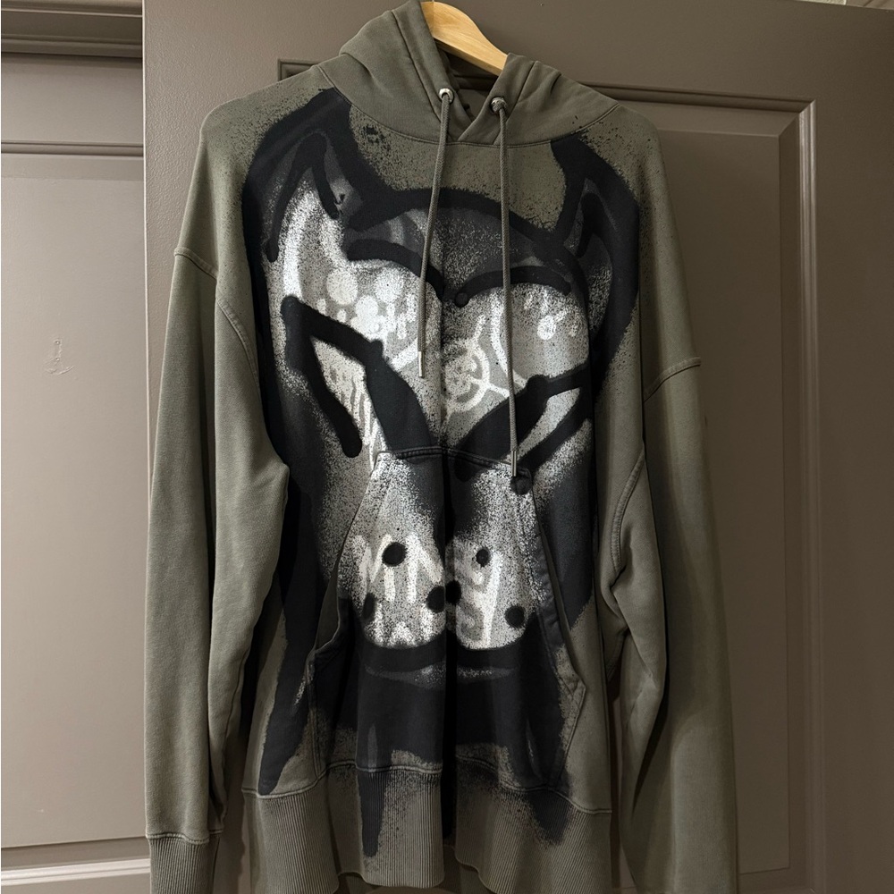Men's Graphic Hoodie - Olive Green